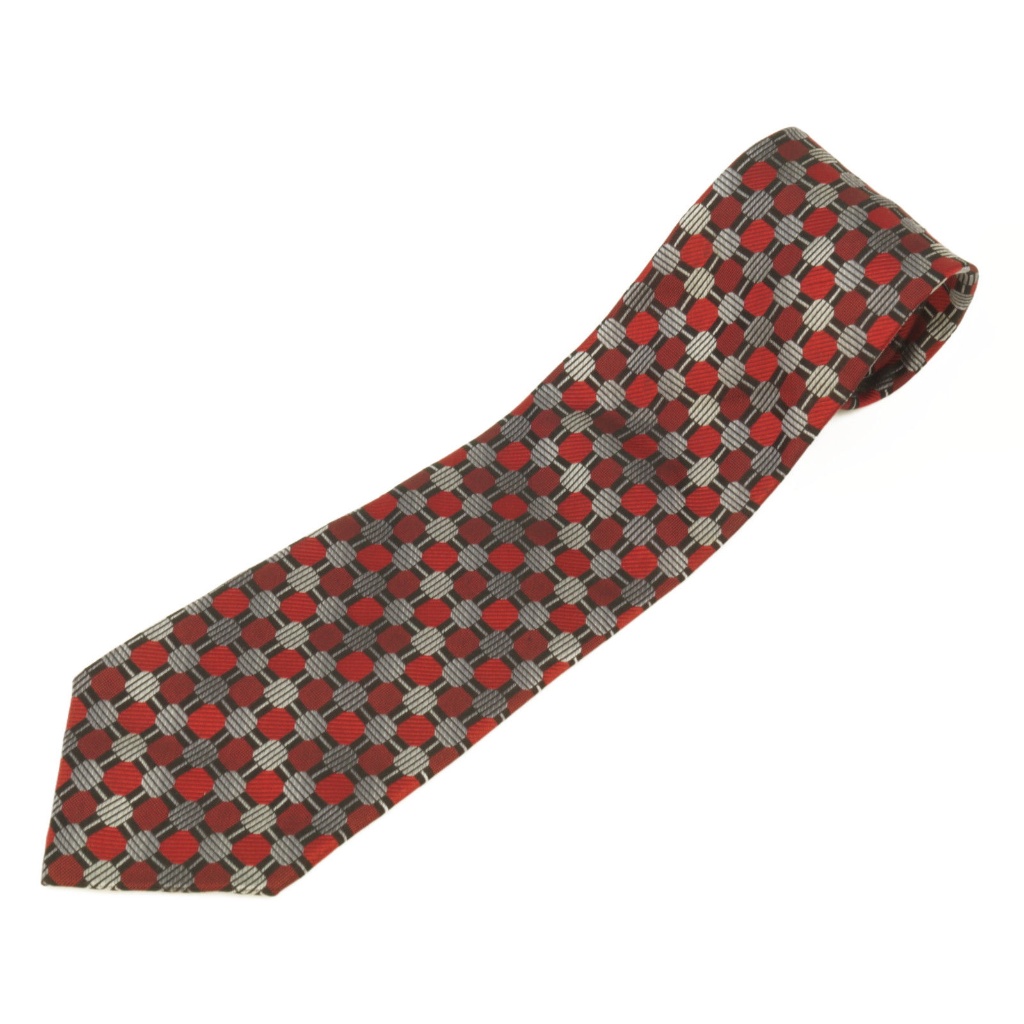 Joseph And Feiss Tie Red And Grey With Black